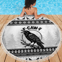Funny Christmas F Caw F Raven Beach Blanket Merry Craw Mas - Wonder Print Shop