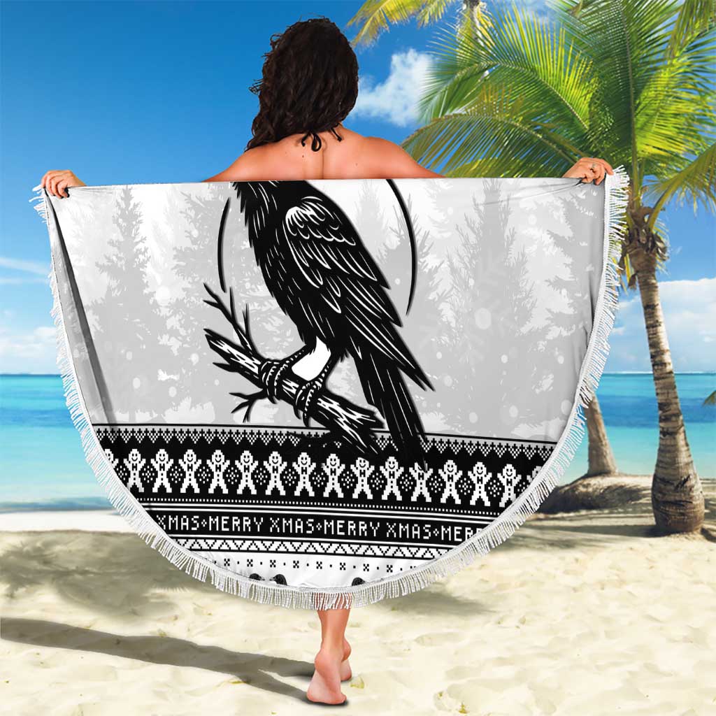 Funny Christmas F Caw F Raven Beach Blanket Merry Craw Mas - Wonder Print Shop