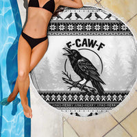 Funny Christmas F Caw F Raven Beach Blanket Merry Craw Mas - Wonder Print Shop