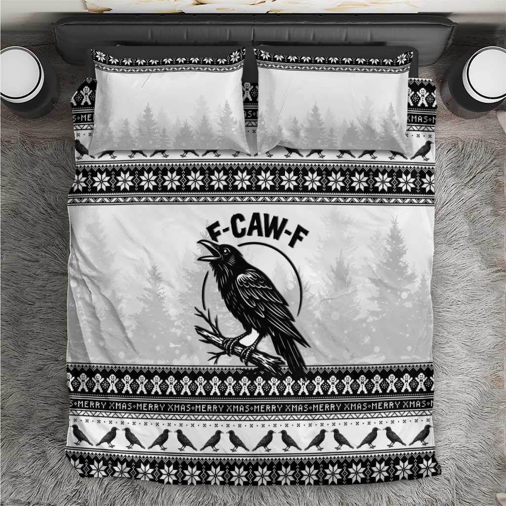 Funny Christmas F Caw F Raven Bedding Set Merry Craw Mas - Wonder Print Shop