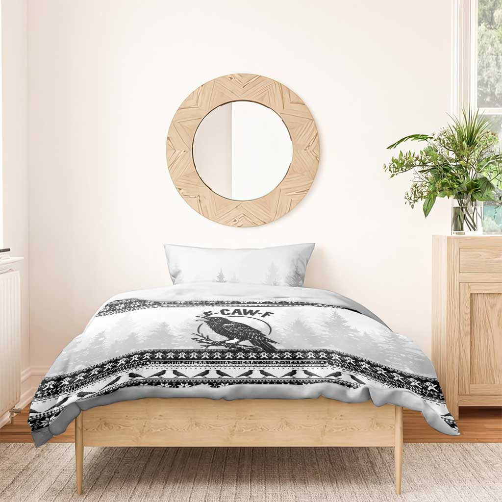 Funny Christmas F Caw F Raven Bedding Set Merry Craw Mas - Wonder Print Shop