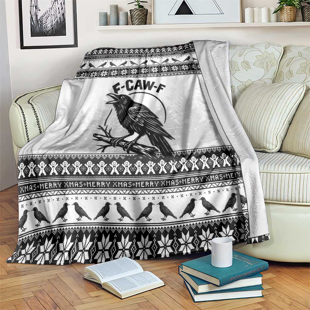 Funny Christmas F Caw F Raven Blanket Merry Craw Mas - Wonder Print Shop