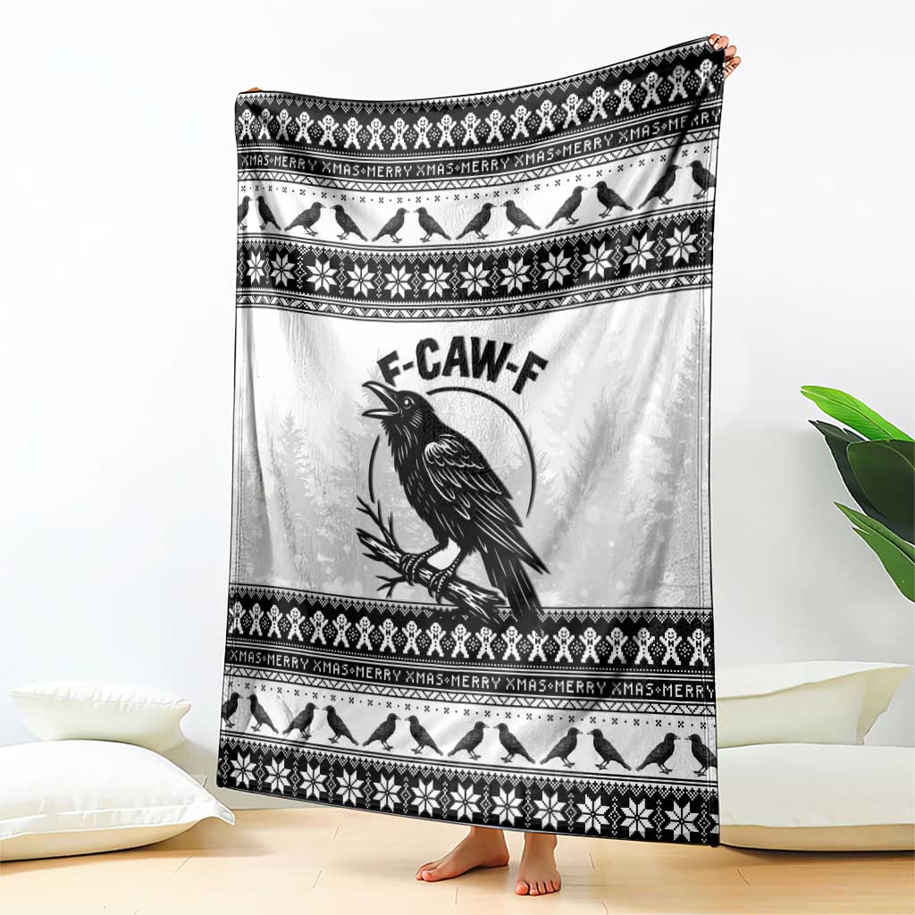 Funny Christmas F Caw F Raven Blanket Merry Craw Mas - Wonder Print Shop
