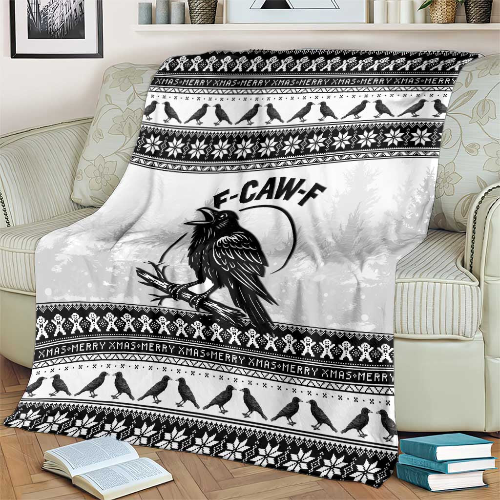 Funny Christmas F Caw F Raven Blanket Merry Craw Mas - Wonder Print Shop