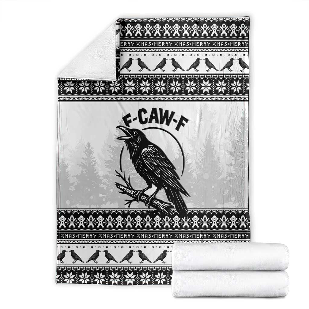 Funny Christmas F Caw F Raven Blanket Merry Craw Mas - Wonder Print Shop