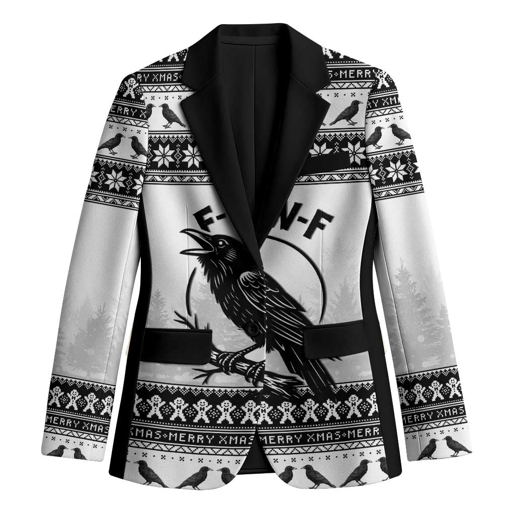 Funny Christmas F Caw F Raven Blazer Merry Craw Mas - Wonder Print Shop