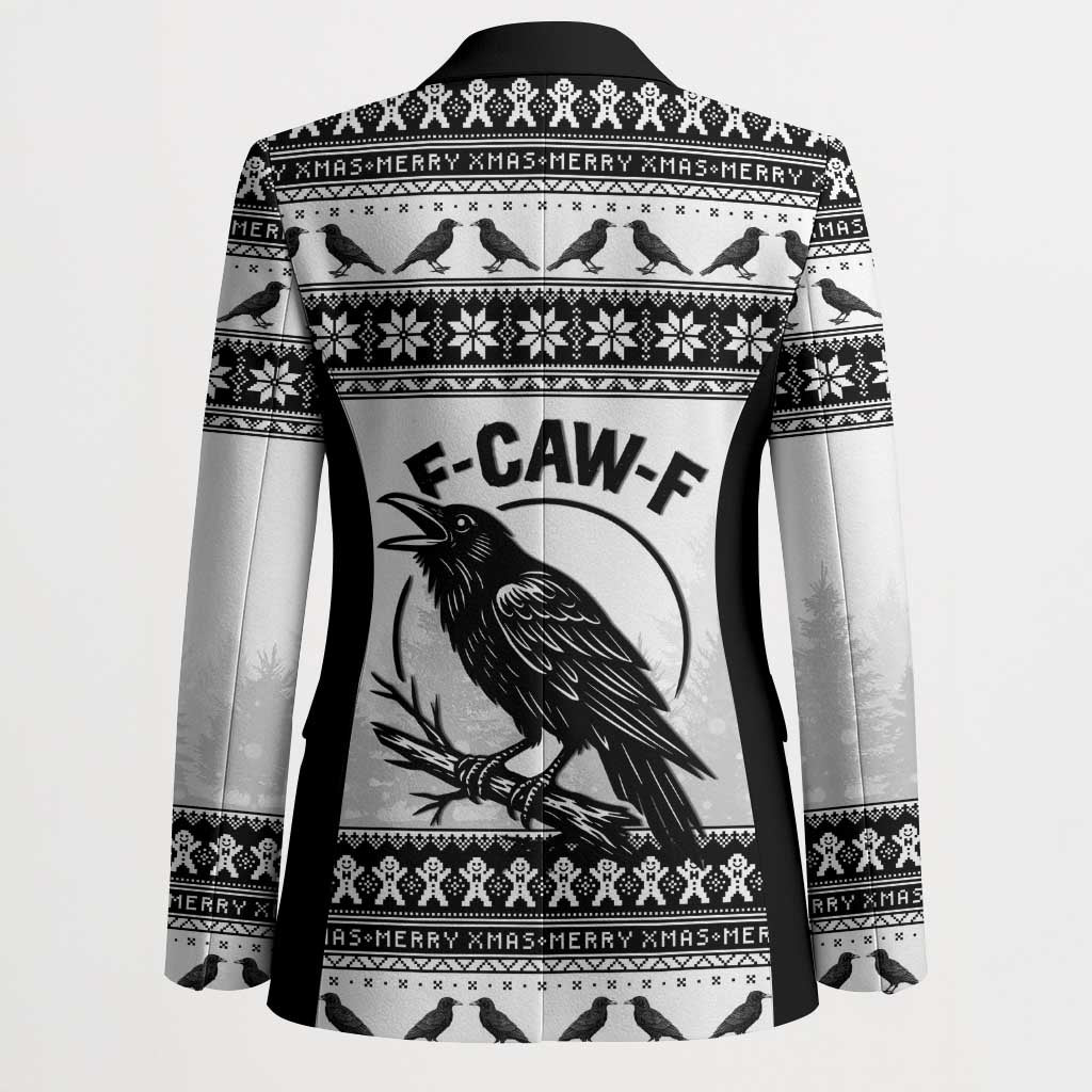 Funny Christmas F Caw F Raven Blazer Merry Craw Mas - Wonder Print Shop