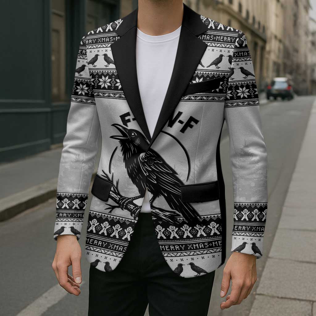 Funny Christmas F Caw F Raven Blazer Merry Craw Mas - Wonder Print Shop
