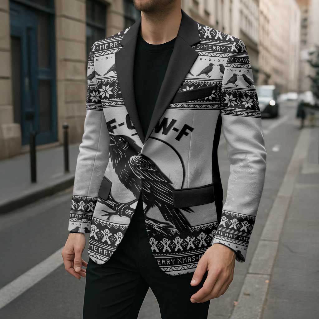 Funny Christmas F Caw F Raven Blazer Merry Craw Mas - Wonder Print Shop