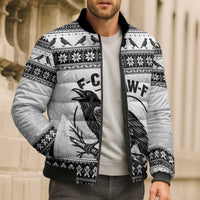 Funny Christmas F Caw F Raven Bomber Puffer Jacket Merry Craw Mas - Wonder Print Shop