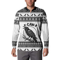 Funny Christmas F Caw F Raven Button Sweatshirt Merry Craw Mas - Wonder Print Shop
