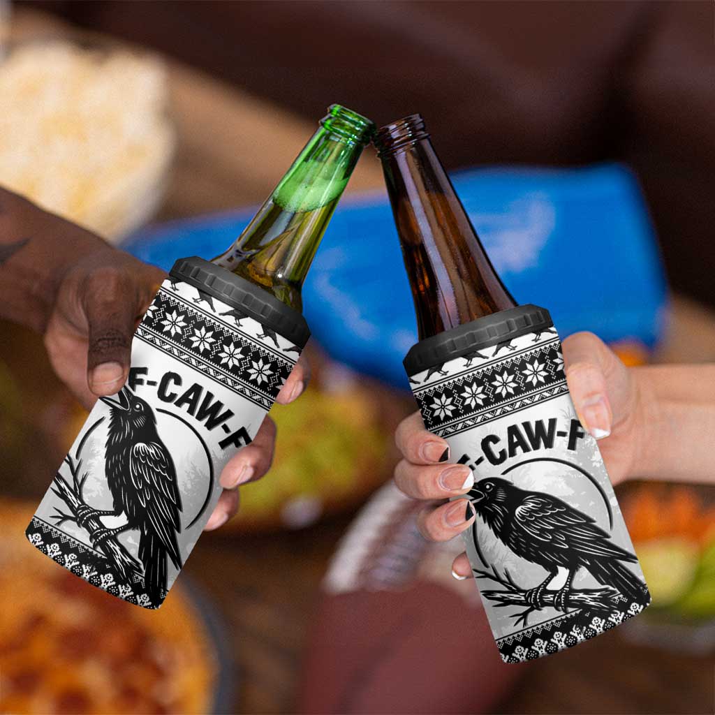 Funny Christmas F Caw F Raven 4 in 1 Can Cooler Tumbler Merry Craw Mas - Wonder Print Shop