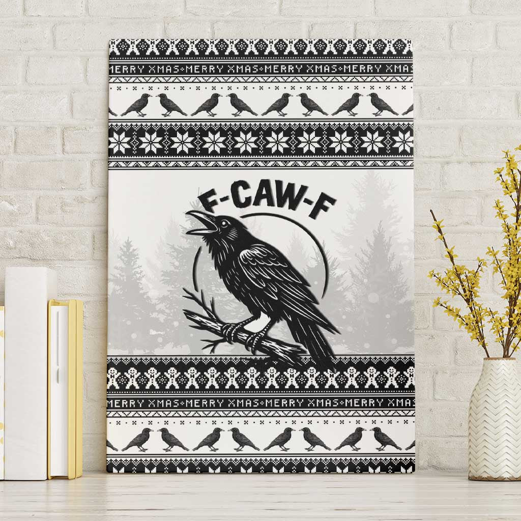Funny Christmas F Caw F Raven Canvas Wall Art Merry Craw Mas - Wonder Print Shop