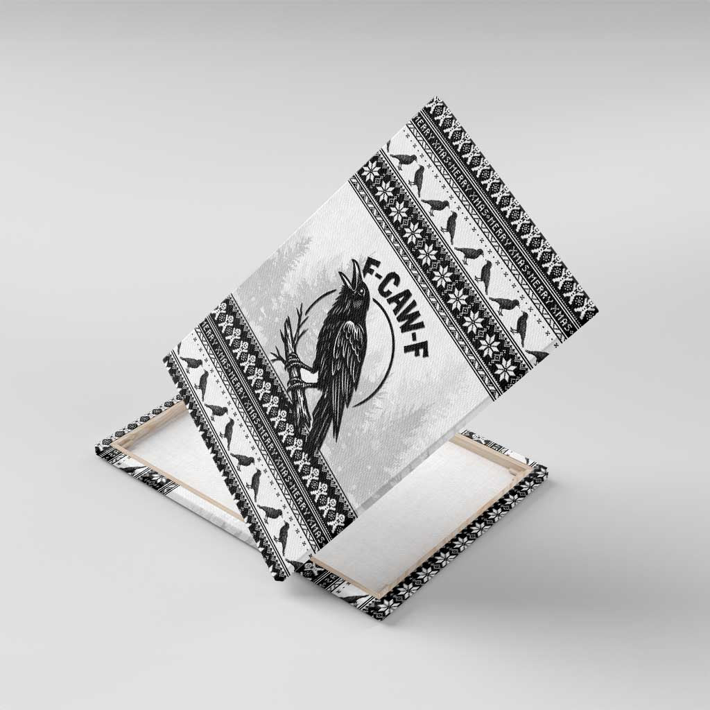 Funny Christmas F Caw F Raven Canvas Wall Art Merry Craw Mas - Wonder Print Shop