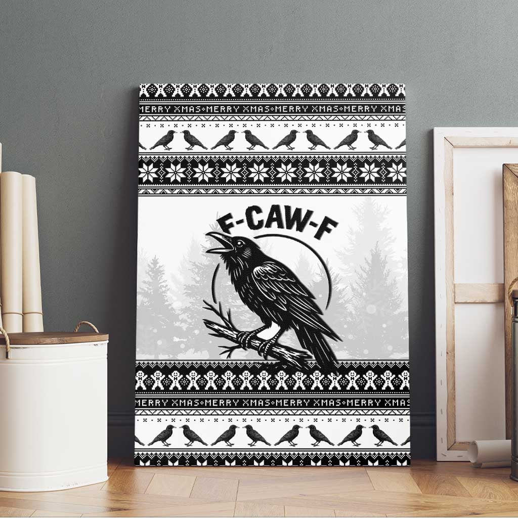 Funny Christmas F Caw F Raven Canvas Wall Art Merry Craw Mas - Wonder Print Shop