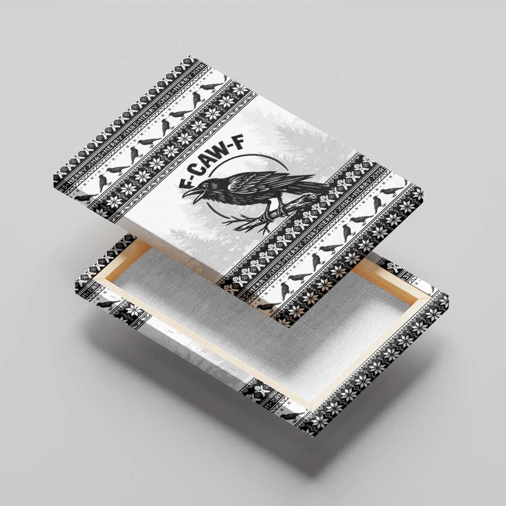 Funny Christmas F Caw F Raven Canvas Wall Art Merry Craw Mas - Wonder Print Shop