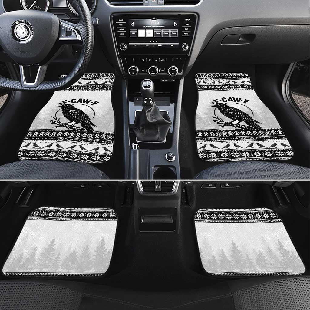 Funny Christmas F Caw F Raven Car Mats Merry Craw Mas - Wonder Print Shop