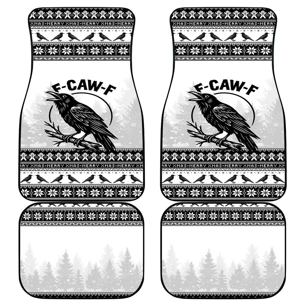 Funny Christmas F Caw F Raven Car Mats Merry Craw Mas - Wonder Print Shop