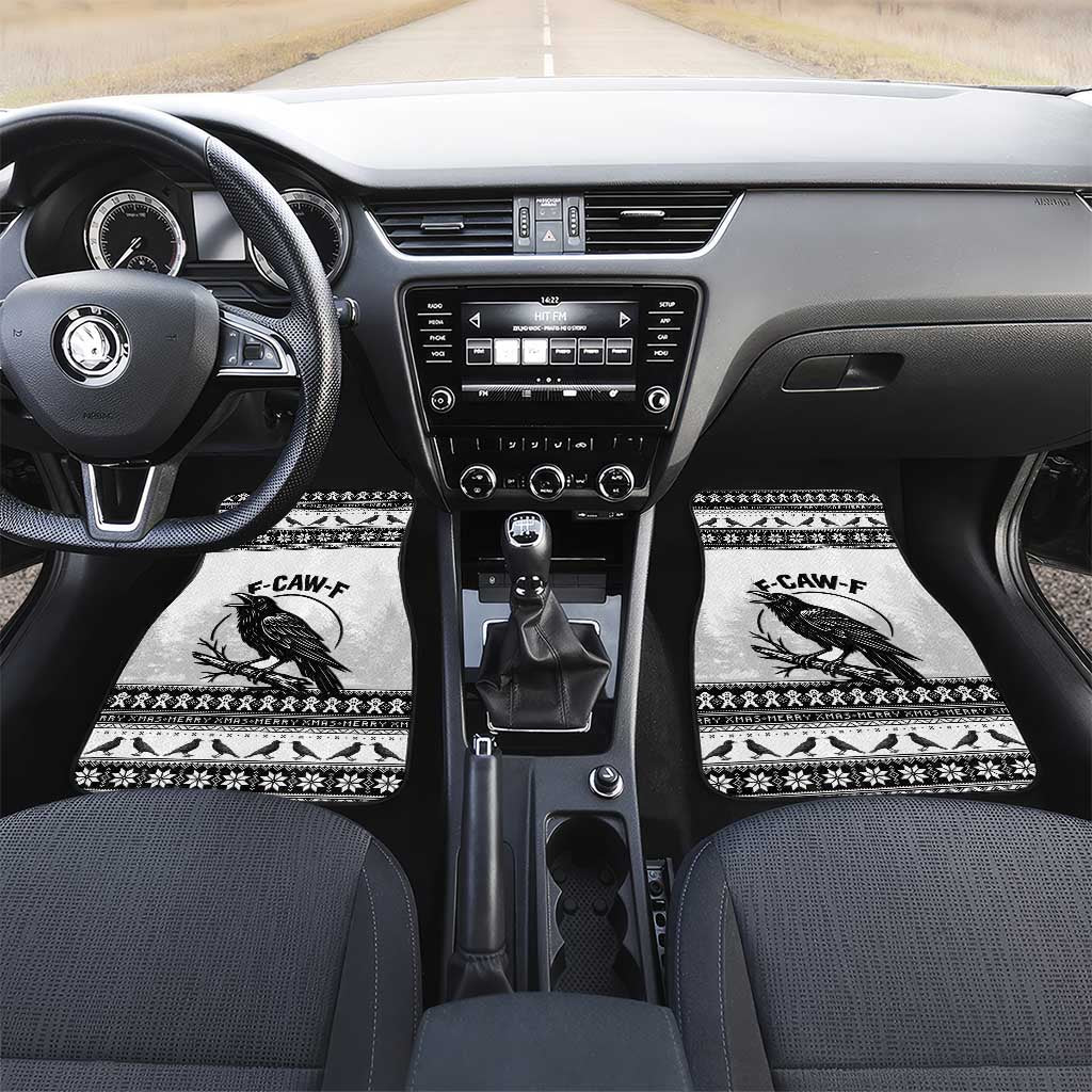 Funny Christmas F Caw F Raven Car Mats Merry Craw Mas - Wonder Print Shop