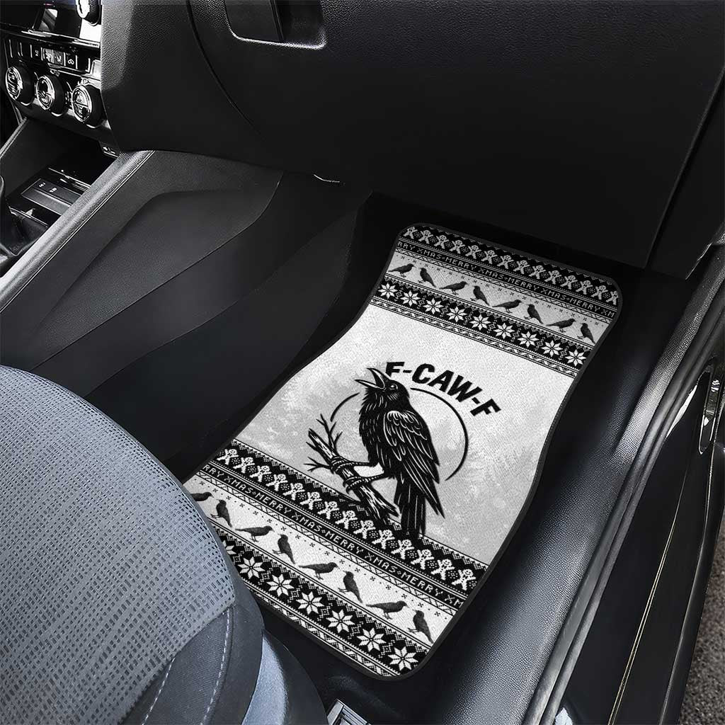 Funny Christmas F Caw F Raven Car Mats Merry Craw Mas - Wonder Print Shop