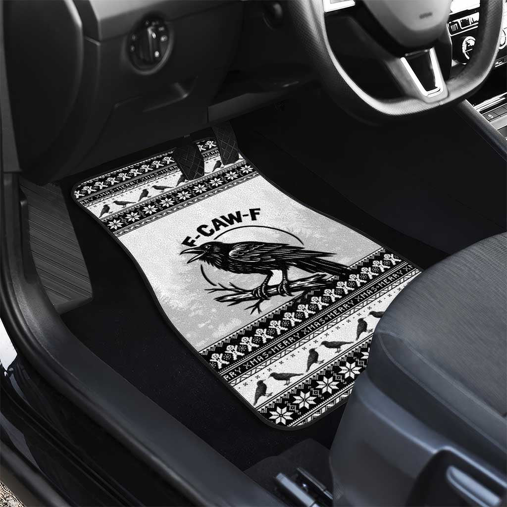 Funny Christmas F Caw F Raven Car Mats Merry Craw Mas - Wonder Print Shop
