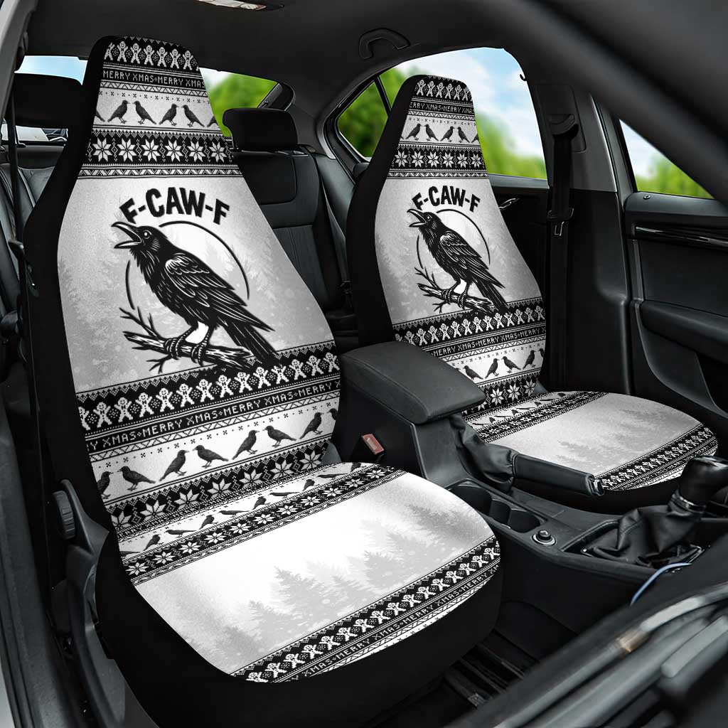 Funny Christmas F Caw F Raven Car Seat Cover Merry Craw Mas - Wonder Print Shop