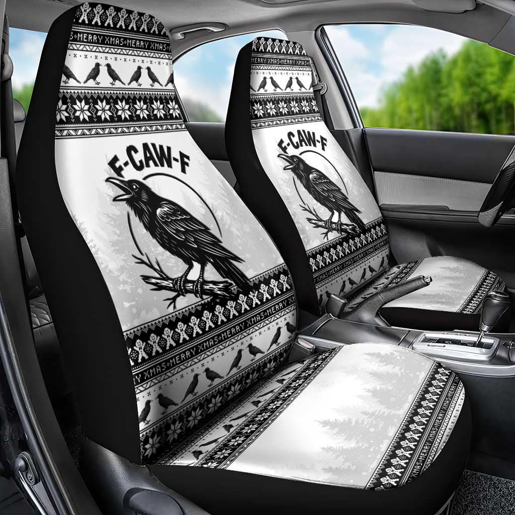 Funny Christmas F Caw F Raven Car Seat Cover Merry Craw Mas - Wonder Print Shop