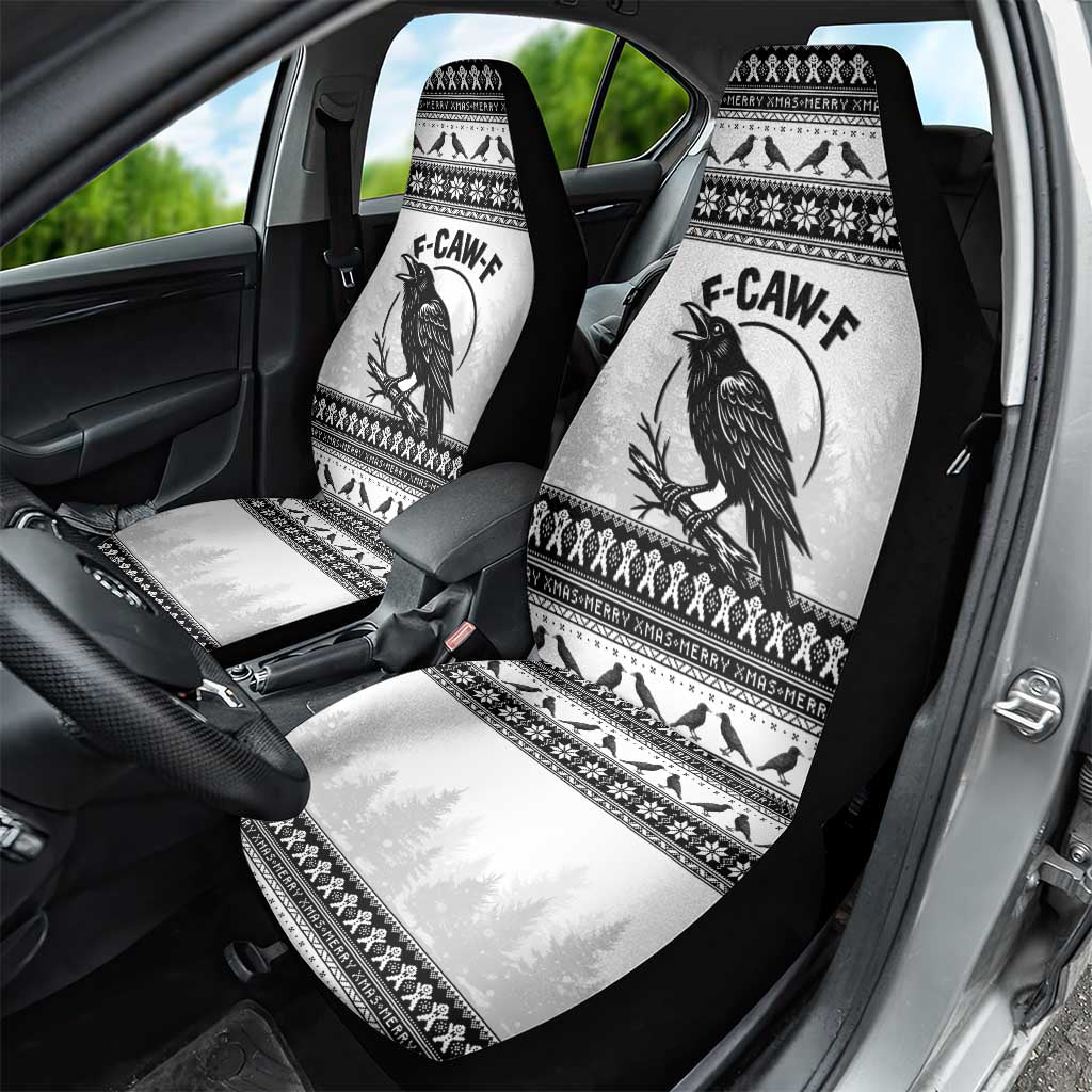 Funny Christmas F Caw F Raven Car Seat Cover Merry Craw Mas - Wonder Print Shop