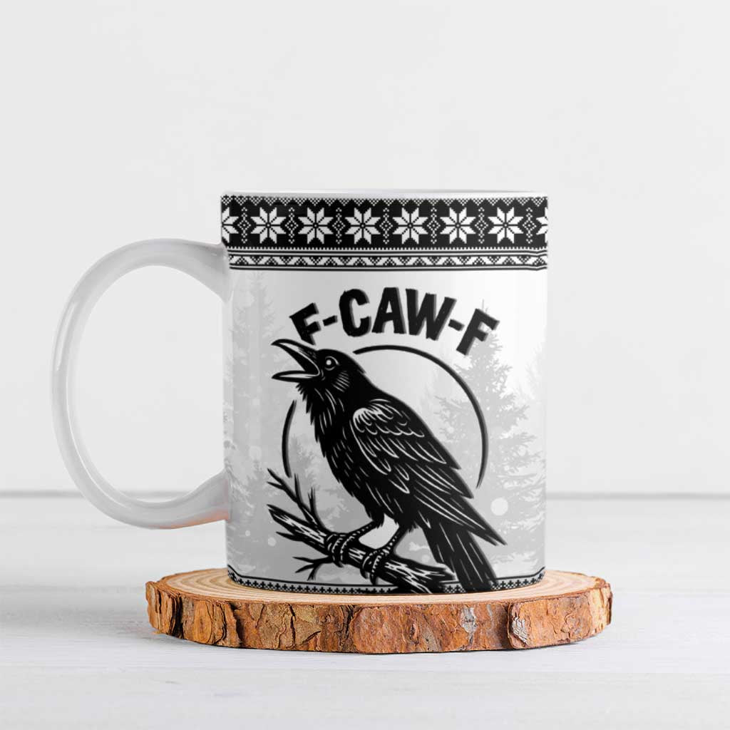 Funny Christmas F Caw F Raven Ceramic Mug Merry Craw Mas - Wonder Print Shop