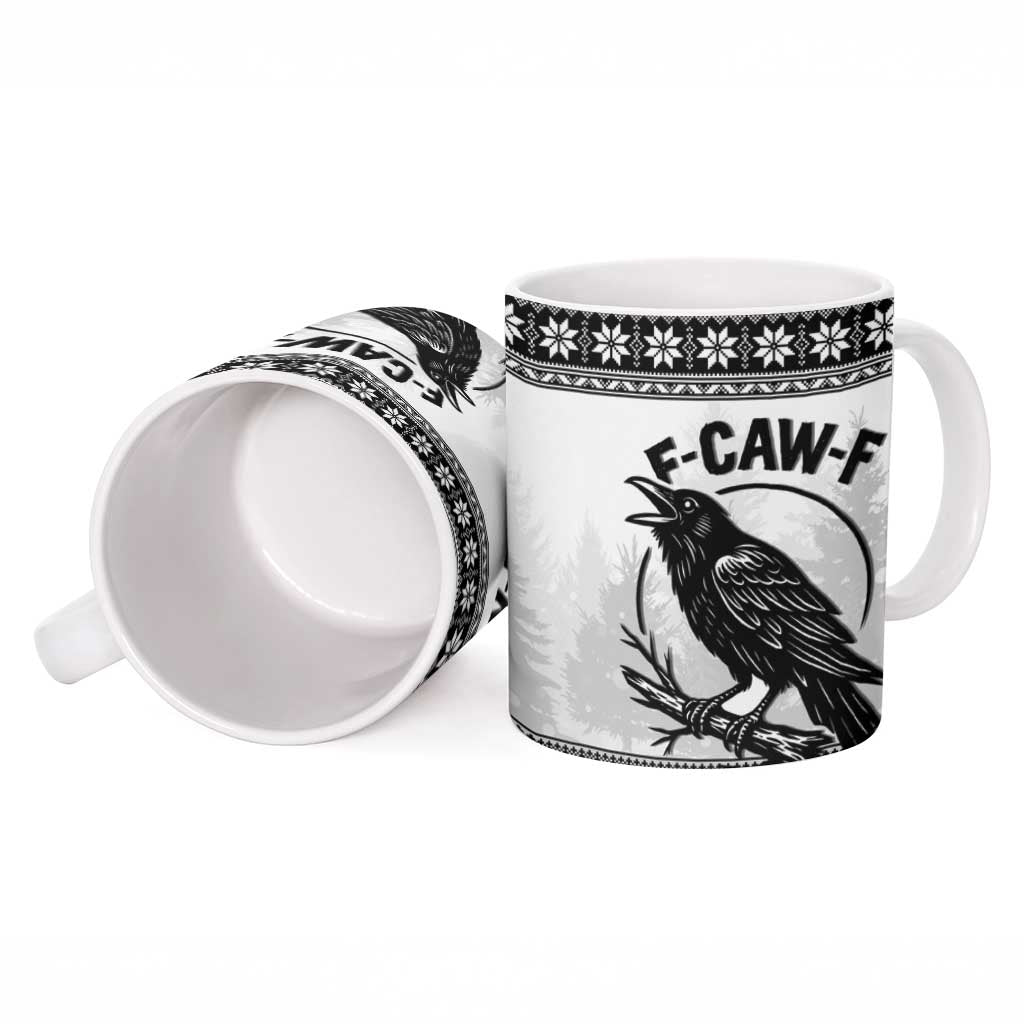 Funny Christmas F Caw F Raven Ceramic Mug Merry Craw Mas - Wonder Print Shop