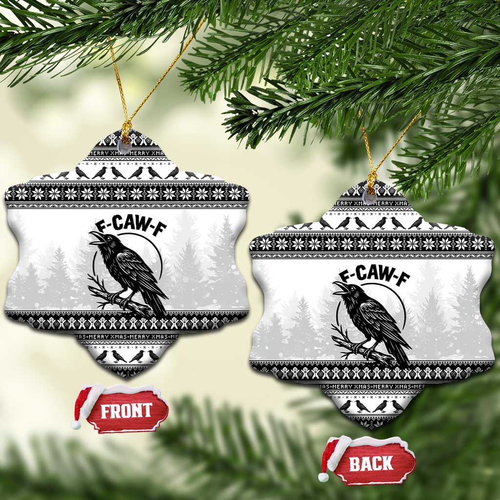Funny Christmas F Caw F Raven Ceramic Ornament Merry Craw Mas - Wonder Print Shop