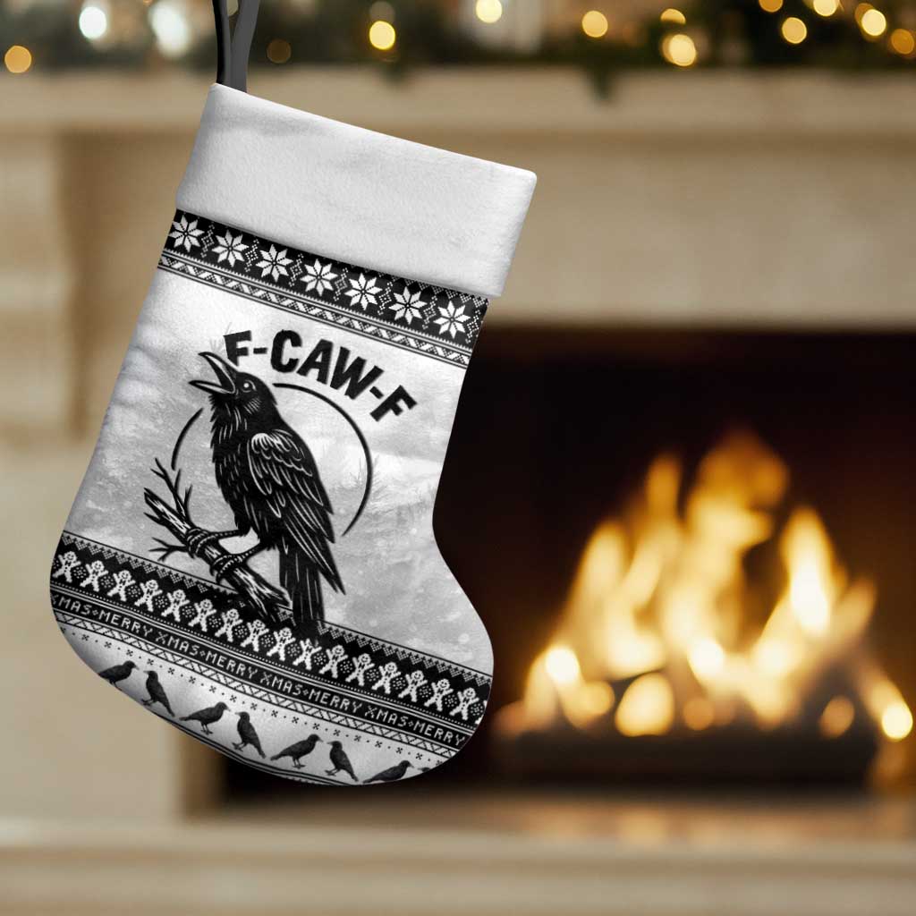 Funny Christmas F Caw F Raven Christmas Stocking Merry Craw Mas - Wonder Print Shop