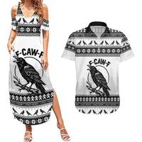 Funny Christmas F Caw F Raven Couples Matching Summer Maxi Dress and Hawaiian Shirt Merry Craw Mas - Wonder Print Shop