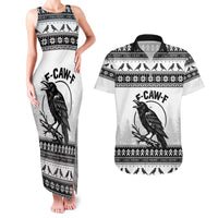 Funny Christmas F Caw F Raven Couples Matching Tank Maxi Dress and Hawaiian Shirt Merry Craw Mas - Wonder Print Shop