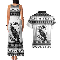Funny Christmas F Caw F Raven Couples Matching Tank Maxi Dress and Hawaiian Shirt Merry Craw Mas - Wonder Print Shop
