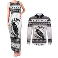 Funny Christmas F Caw F Raven Couples Matching Tank Maxi Dress and Long Sleeve Button Shirt Merry Craw Mas - Wonder Print Shop