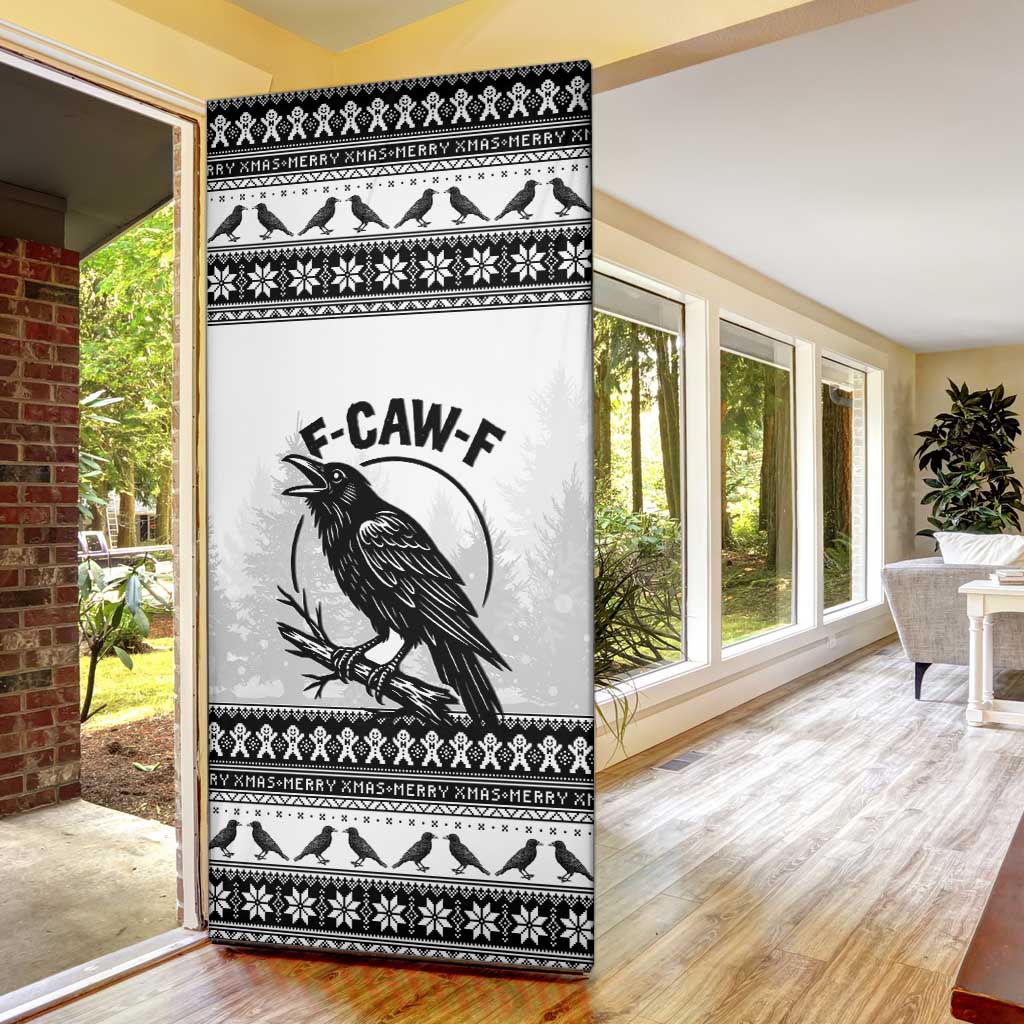 Funny Christmas F Caw F Raven Door Cover Merry Craw Mas - Wonder Print Shop
