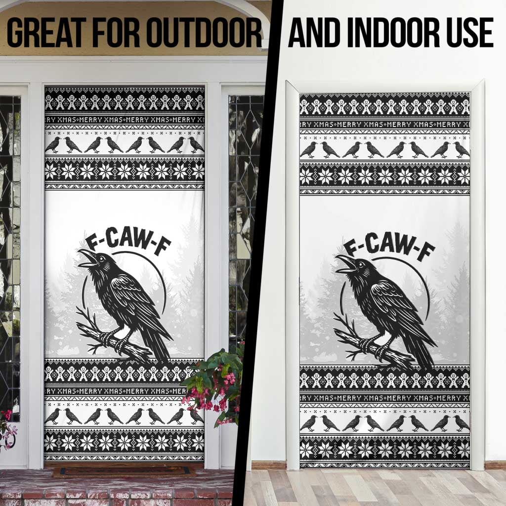 Funny Christmas F Caw F Raven Door Cover Merry Craw Mas - Wonder Print Shop