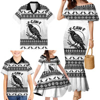 Funny Christmas F Caw F Raven Family Matching Mermaid Dress and Hawaiian Shirt Merry Craw Mas - Wonder Print Shop