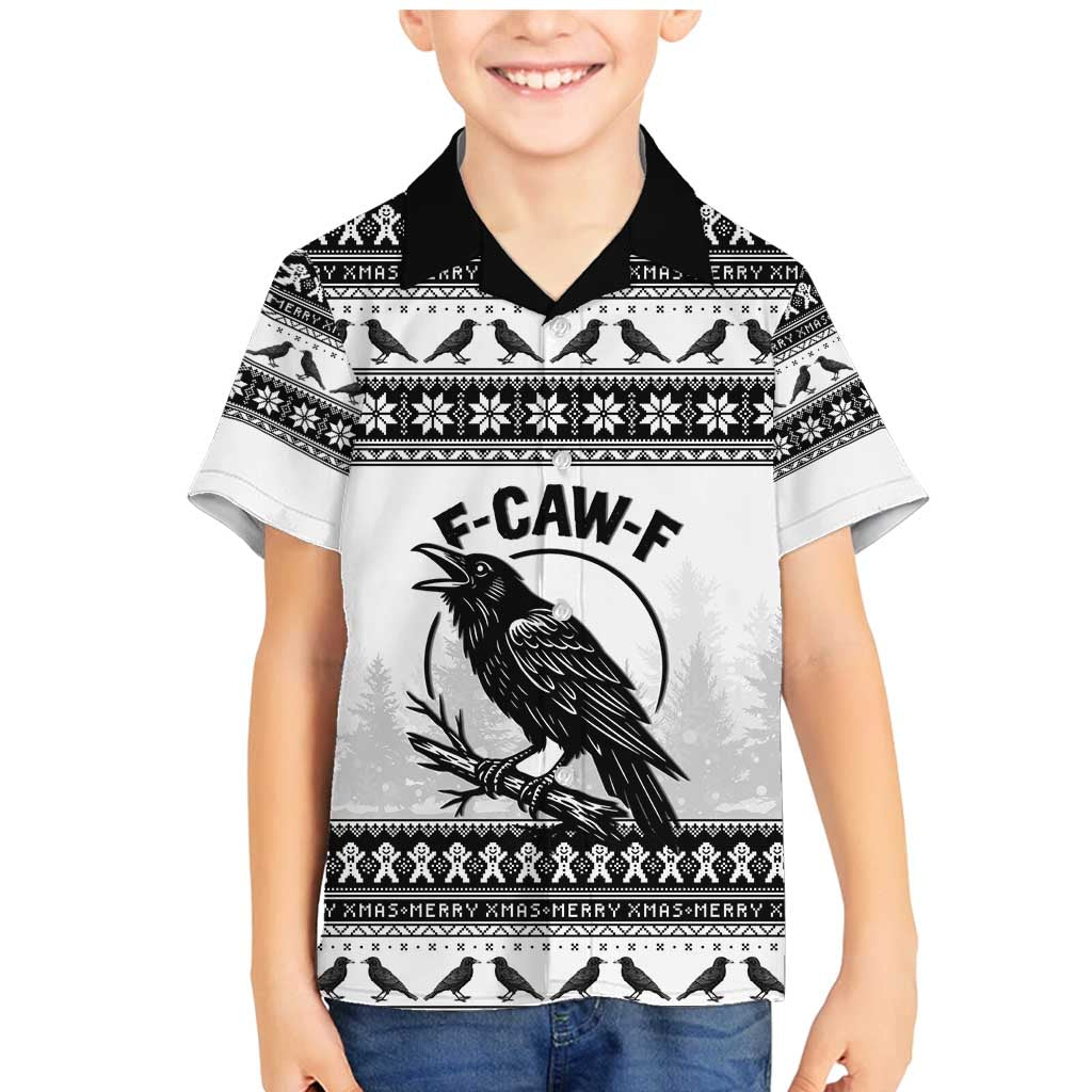Funny Christmas F Caw F Raven Family Matching Mermaid Dress and Hawaiian Shirt Merry Craw Mas - Wonder Print Shop