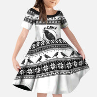Funny Christmas F Caw F Raven Family Matching Off Shoulder Maxi Dress and Hawaiian Shirt Merry Craw Mas - Wonder Print Shop