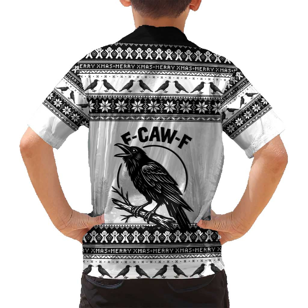 Funny Christmas F Caw F Raven Family Matching Puletasi and Hawaiian Shirt Merry Craw Mas - Wonder Print Shop