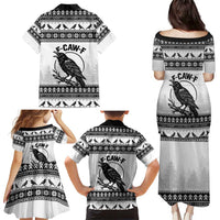 Funny Christmas F Caw F Raven Family Matching Puletasi and Hawaiian Shirt Merry Craw Mas - Wonder Print Shop