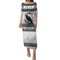 Funny Christmas F Caw F Raven Family Matching Puletasi and Hawaiian Shirt Merry Craw Mas - Wonder Print Shop