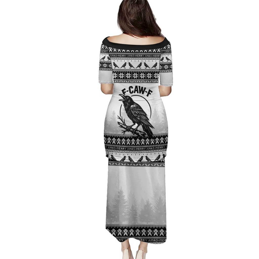 Funny Christmas F Caw F Raven Family Matching Puletasi and Hawaiian Shirt Merry Craw Mas - Wonder Print Shop
