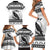 Funny Christmas F Caw F Raven Family Matching Short Sleeve Bodycon Dress and Hawaiian Shirt Merry Craw Mas - Wonder Print Shop