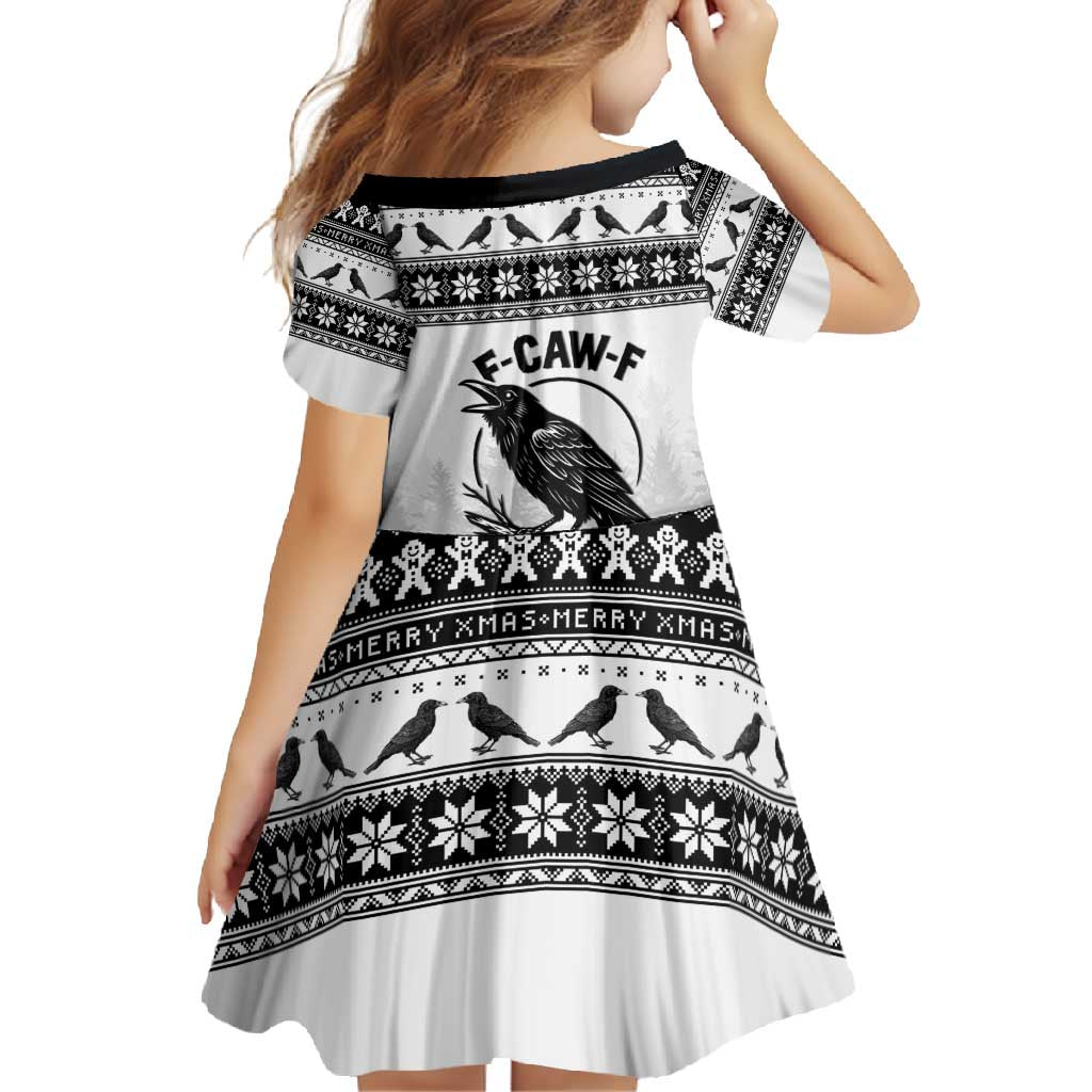 Funny Christmas F Caw F Raven Family Matching Summer Maxi Dress and Hawaiian Shirt Merry Craw Mas - Wonder Print Shop