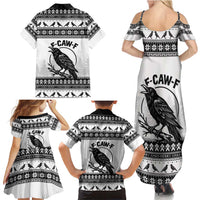 Funny Christmas F Caw F Raven Family Matching Summer Maxi Dress and Hawaiian Shirt Merry Craw Mas - Wonder Print Shop