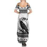 Funny Christmas F Caw F Raven Family Matching Summer Maxi Dress and Hawaiian Shirt Merry Craw Mas - Wonder Print Shop