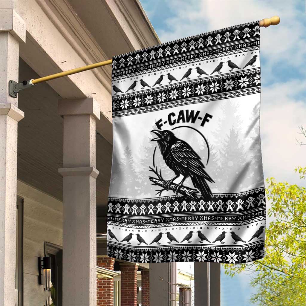 Funny Christmas F Caw F Raven Garden Flag Merry Craw Mas - Wonder Print Shop
